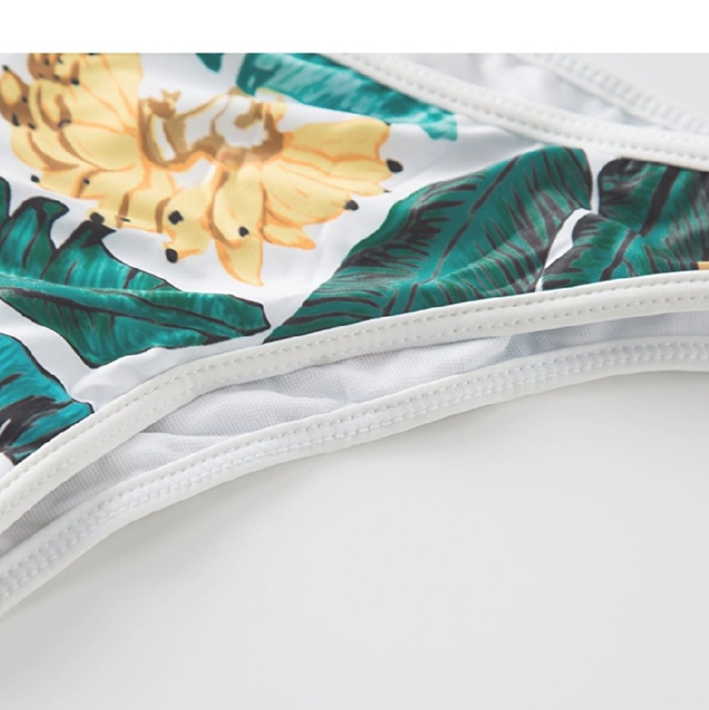Tropical Palm Print Paneled Bikini - Picture 5 of 8